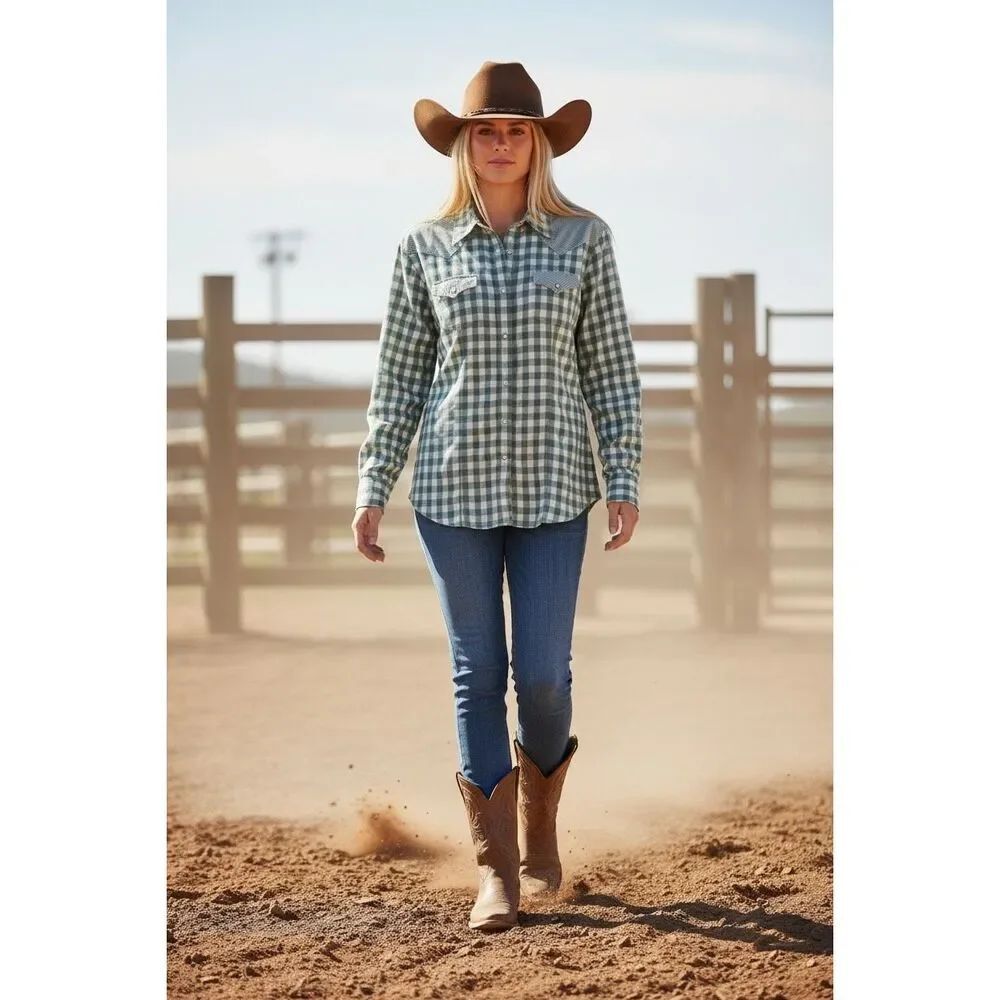 Wrangler Pearl Snap Button Down Shirt XL
